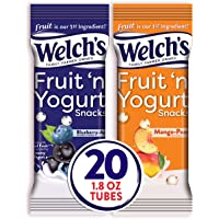 Welch's Fruit Snacks, Fruit 'n Yogurt Variety Pack, Blueberry Acai & Mango Peach, Gluten Free, Bulk Pack, Individual…