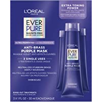 L'Oreal Paris EverPure Ultra Pigmented Anti Brass Purple Rinse-Out Mask for Bleached, Blonde or Highlighted Hair, 3…