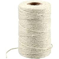 KINGLAKE 328 Feet Natural Jute Twine Best Arts Crafts Gift Twine Christmas Twine Durable Packing String,Beige