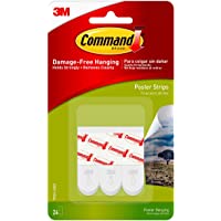 Command Poster Hanging Strips, Small, White, 24-Strips, Decorate Damage-Free