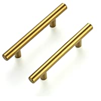 Ravinte 1 Pack 5 Inch Cabinet Pulls Brushed Brass Stainless Steel Kitchen Drawer Pulls Cabinet Handles 5”Length, 3” Hole…