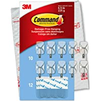 Command Small Clear Wire Hooks, 10 Hooks, 12 Strips - Easy to Open Packaging, Organize Damage-Free