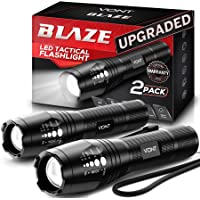 Vont LED Tactical Flashlight, [2 Pack] 2X Longer Battery Life, 5 Modes, High Lumen, Adjustable, Zoomable,Waterproof…