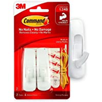 Command Medium Utility Hooks, White, 2-Hooks, 4-Strips, Organize Damage-Free