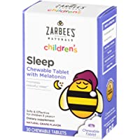 Zarbee's Naturals Children's Sleep with Melatonin Supplement, Natural Grape Flavor, Multi-Colored, Grape Chewable…