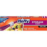 Hefty Slider Storage Bags, Gallon Size, 15 Count (9 Pack), 135 Total
