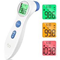 Touchless Forehead Thermometer for Adults and Kids, Digital Infrared Thermometer for Home with Fever Indicator, Instant…