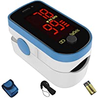 CHOICEMMED Sky Blue Finger Pulse Oximeter - Blood Oxygen Saturation Monitor - SPO2 Pulse Oximeter - Portable Oxygen…