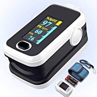 Pulse oximeter fingertip with Plethysmograph and Perfusion Index, Portable Blood Oxygen Saturation Monitor for Heart…