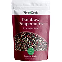 Viva Doria Rainbow Blend Peppercorn, Steam Sterilized Whole Black Pepper, Whole Green Pepper, Whole Pink Pepper, Whole…