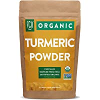 Organic Turmeric Root Powder w/ Curcumin | Lab Tested for Purity | 100% Raw from India | 16oz/453g (1lb) Resealable…