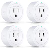 Esicoo Smart Plug ESICOO - Plug A Certified Compatible with Alexa, Echo & Google Home - Only WiFi 2.4G (4-PACK)