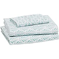 Amazon Basics Lightweight Super Soft Easy Care Microfiber Bed Sheet Set with 14” Deep Pockets - Twin, Aqua Fern