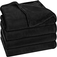 Utopia Bedding Fleece Blanket Twin Size Black 300GSM Luxury Bed Blanket Anti-Static Fuzzy Soft Blanket Microfiber