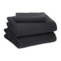 Amazon Basics Cotton Jersey Bed Sheet Set - Twin, Black