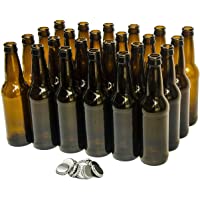 North Mountain Supply - ABB-CC-24 12 Ounce Long-neck Amber Beer Bottles - Case of 24 - Includes Crown Caps