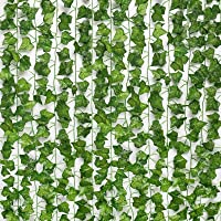 JPSOR 24pcs 158 Feet Fake Ivy Leaves Fake Vines Artificial Ivy, Silk Ivy Garland Greenery Hanging Plants Vines for…