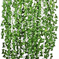 DearHouse 84 Feet 12 Strands Artificial Ivy Leaf Plants Vine Hanging Garland Fake Foliage Flowers Home Kitchen Garden…