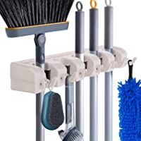 HYRIXDIRECT Mop and Broom Holder Wall Mount Heavy Duty Broom Garden Tool Organizer Mop Hanger Home Cleaning Supplies…
