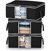Lifewit Clothes Storage Bag Foldable Storage Bin Closet Organizer with Reinforced Handle Sturdy Fabric Clear Window for…