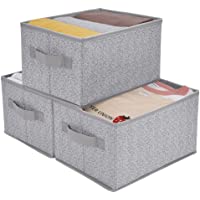 GRANNY SAYS Storage Baskets for Shelves, Gray Storage Bins, Storage Boxes Decorative for Living Room, Medium, 3-Pack