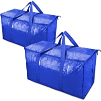TICONN 2 Pack Extra Large Moving Bags with Zippers & Carrying Handles, Heavy-Duty Storage Tote for Space Saving Moving…