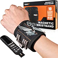 RAK Magnetic Wristband - Men & Women's Tool Bracelet with 10 Strong Magnets to Hold Screws, Nails and Drilling Bits…