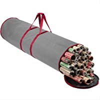 ZOBER Christmas Wrapping Paper Storage Bag - Fits 14 to 20 Standard Rolls Upto 40" Gift Wrap Round NW Storage Bag (Gray)