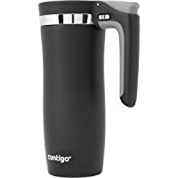 Contigo Handled AUTOSEAL Travel Mug Vacuum-Insulated Stainless Steel Easy-Clean Lid, 16 oz, Black