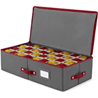 ZOBER Underbed Christmas Ornament Storage Box Zippered Closure - Stores up to 64 of The 3-inch Standard Christmas…