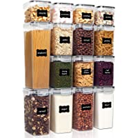 Vtopmart Airtight Food Storage Containers Set with Lids, 15pcs BPA Free Plastic Dry Food Canisters for Kitchen Pantry…