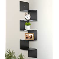 Greenco Corner Shelf 5 Tier Shelves for Wall Storage, Easy-to-Assemble Floating Wall Mount Shelves for Bedrooms and…