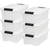 IRIS USA 12 Qt. Plastic Storage Bin Tote Organizing Container with Durable Lid and Secure Latching Buckles, Stackable…
