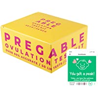 Pregable Combo Kit of 50 Ovulation Tests and 20 Pregnancy Tests, Free Tracker app, SmileReader app, OPKs, HPTs (50LH…