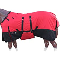 HILASON 66"- 84" 1200D Winter Waterproof Poly Horse Blanket Belly Wrap Red
