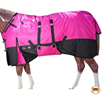 HILASON 66" 1200D Winter Waterproof Poly Horse Blanket Belly Wrap Pink
