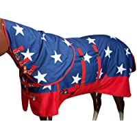 HILASON 1200D Waterproof Horse Winter Blanket w/Neck Hood Belly Wrap American USA US Flag