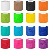 【16-Pack】 2”x 5 Yards Self Adhesive Bandage Wrap - Vet Wrap Self Adherent Wrap for Dogs Cats Horses Animals - Tattoo…