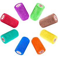 4 Inch Vet Wrap Tape Bulk (Assorted Colors) (6, 12, 18, or 24 Packs) Self-Adhesive Self Adherent Adhering Flex Bandage…