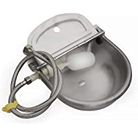 304 Stainless Steel Automatic Waterer Bowl for Dog Horse Goat Pig, with 1M Pipe(one end 3/4'') and Float Water Valve…