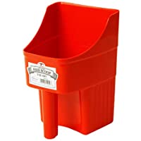 LITTLE GIANT Plastic Enclosed Feed Scoop (Red) Heavy Duty Durable Stackable Feed Scoop with Measure Marks (3 Quart…
