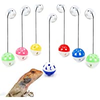 7 Pack Reptile Toys, Lizard Bell Balls with Suction Cups and Ropes