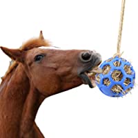 YUYUSO Horse Treat Ball Feeder Toy Hay Ball Hanging Feeding Toy for Horse Stable Stall Paddock Rest