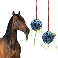 2pcs Horse Treat Ball Hay Feeder Toy Ball Hanging Feeding Toy for Horse Horse Goat Sheep Relieve Stress, Horse Stable…