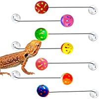 7 Pack Bearded Dragon Toys, Reptile Toy Bell Balls with Suction Cups and Ropes for Lizard Small Animals