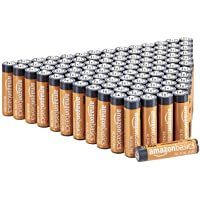 Amazon Basics 100 Pack AAA High-Performance Alkaline Batteries, 10-Year Shelf Life, Easy to Open Value Pack
