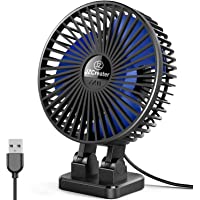 JZCreater USB Desk Fan, 3 Speeds Desktop Table Cooling Fan in Single Button , Head Rotation Strong Wind, Quiet Mini USB…