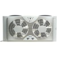 Holmes Dual 8" Blade Twin Window Fan with LED One Touch Thermostat Control