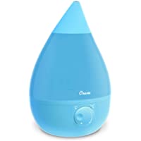 Crane Drop Ultrasonic Cool Mist Humidifier, Filter Free, 1 Gallon, 500 Sq Ft Coverage, Air Humidifier for Plants Home…