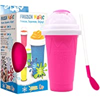 Slushie Maker Cup,Magic Quick Frozen Smoothie Cup Pinch Cups , Double Layer Silica Cup Squeeze Cup Slushy Maker ,Summer…